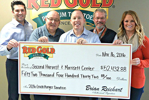 2016 Crush Hunger Donation from Run to Crush Hunger Red Gold Tomatoes