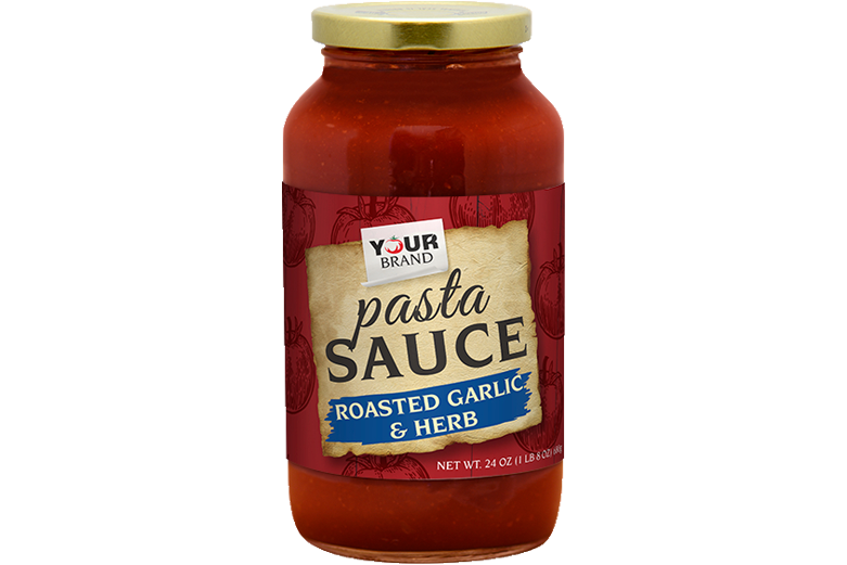 Red Gold Private Brand_M9P4_24oz Roasted Garlic and Herb Pasta Sauce - P Style
