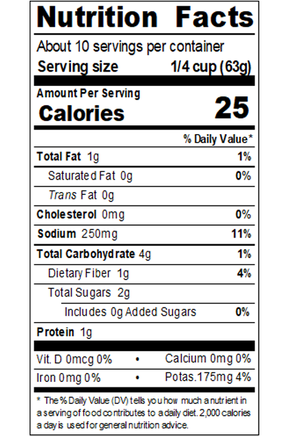Red Gold Private Brands_IL24_23.9 oz Pizza Sauce_Nutrition