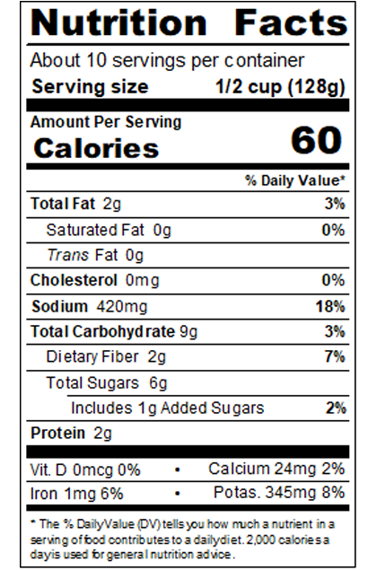 Red Gold Private Brand_MKP5_45 oz Tomato, Basil &amp; Garlic Pasta Sauce - P Style_Nutrition