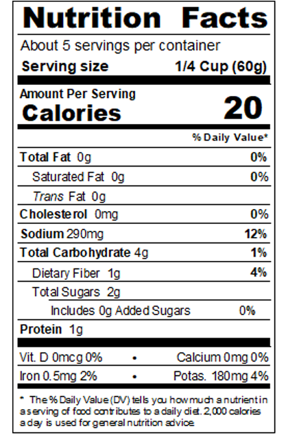 Red Gold Private Brand Organic Red Mild Enchilada Sauce RCY0_10 oz_Nutrition