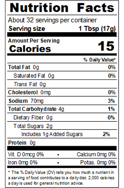 PB_Y6YU_19.5oz Organic Better Balanced Ketchup_Nutrition